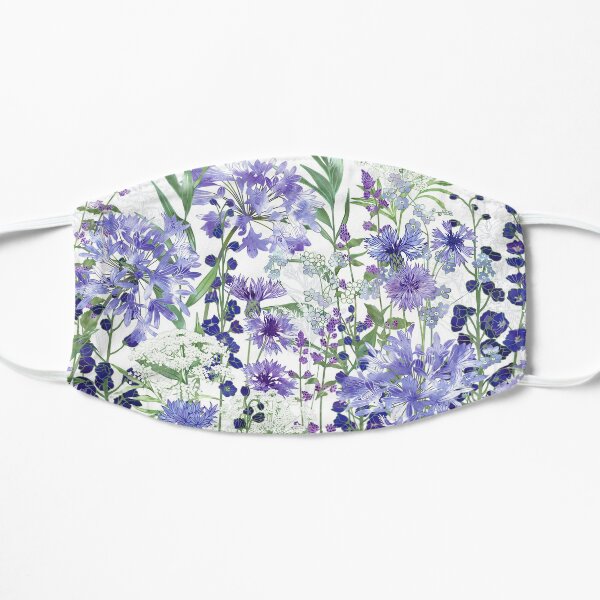 Blue Flower Garden - Agapanthus, Delphiniums, Cornflowers, Catmint, Forget-Me-Nots Flat Mask