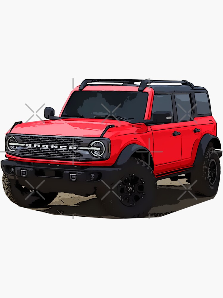 2021 Ford Bronco 4 Door Race Red Sticker For Sale By Woreth Redbubble