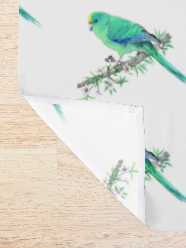 "New Zealand Malherbe's Kakariki Parakeet" Shower Curtain by