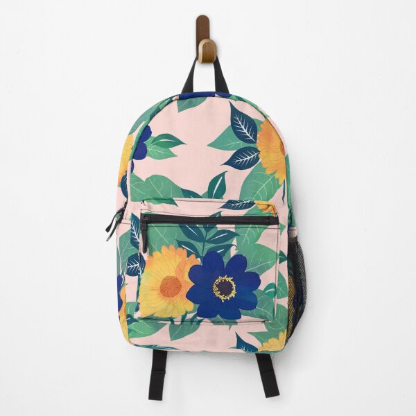 Item preview, Pretty Blue Yellow floral and foliage pink Design designed and sold by NdesignTrend.