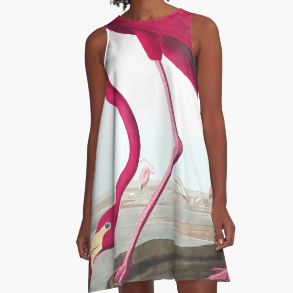 American Flamingo - John James Audubon A-Line Dress