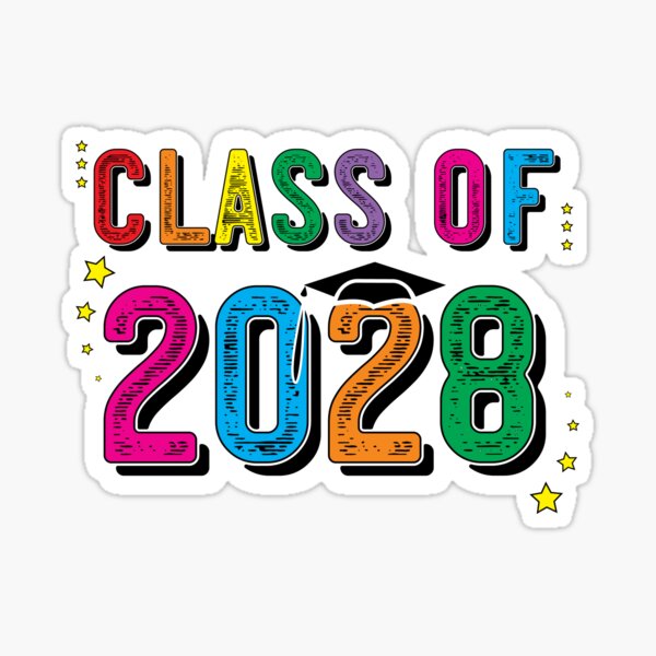 "Class Of 2028 Graduation Senior Finishing School" Sticker By ZNOVANNA ...