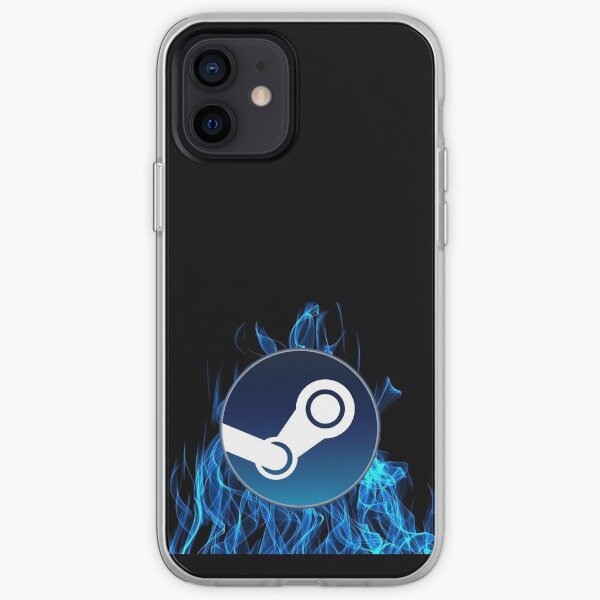 steam gaming blue fames iPhone Soft Case