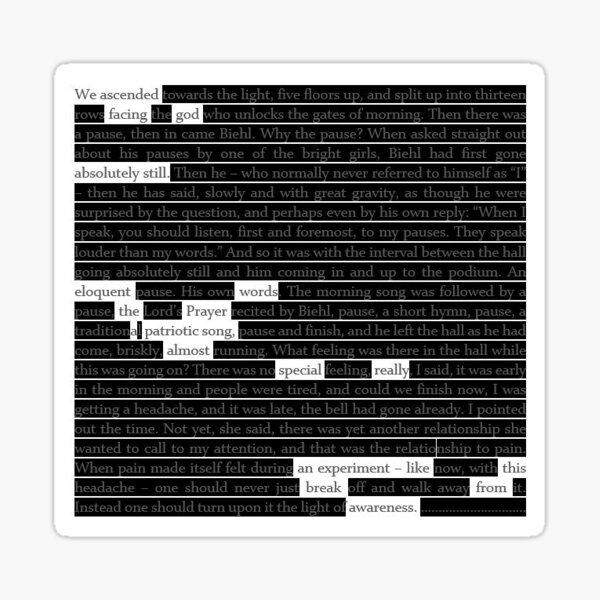 Blackout poetry experiment #1 Sticker