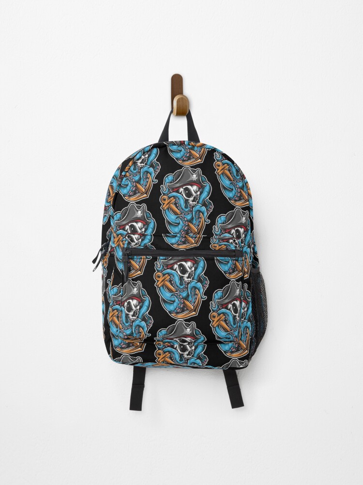 Imagen 1 de 3, Mochila con la obra Cráneo de pulpo pirata, diseñada y vendida por renju1902.
