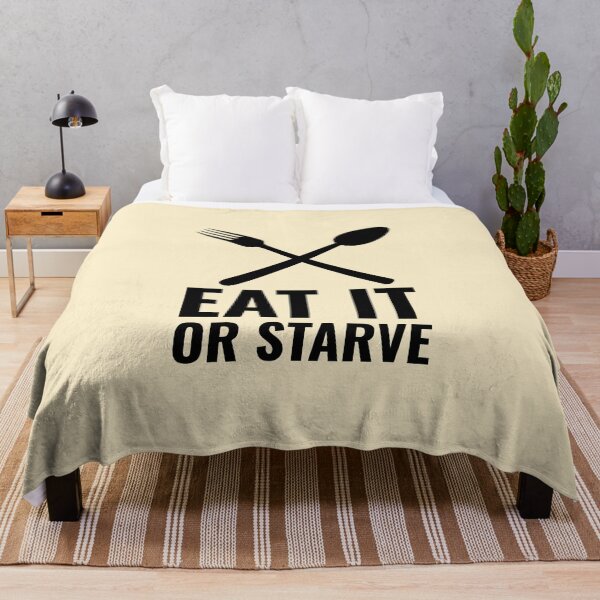 Item preview, Home Chef Quote Eat it or Starve Spoon Fork Cross Black designed and sold by javes93.