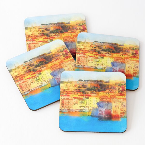 Item preview, Elba Island, Tuscany - Watercolor designed and sold by AM FineArtPrints.