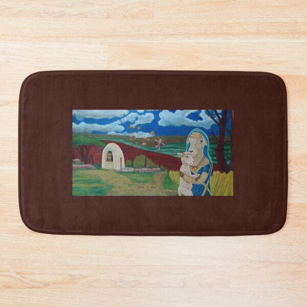 Mother Sheep : Motherhood. Gift of Unconditional Love. Bath Mat
