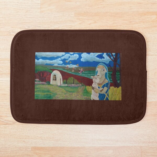 Mother Sheep : Motherhood. Gift of Unconditional Love. Bath Mat