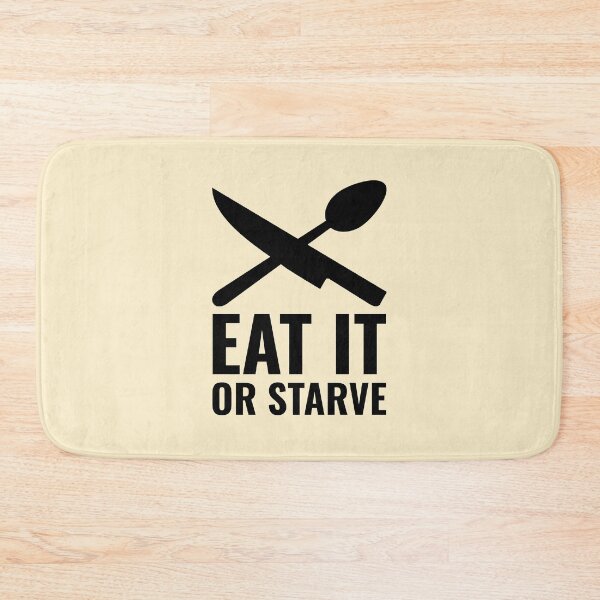 Item preview, Home Chef Quote Eat it or Starve Spoon Knife Cross Black designed and sold by javes93.