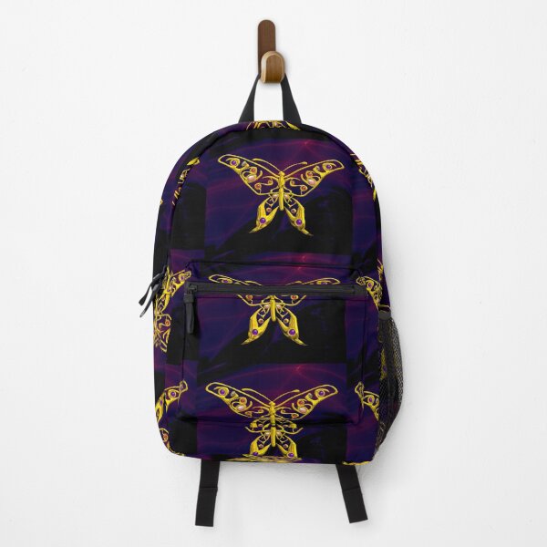 Item preview, GOLD HYPER BUTTERFLY WITH GEMSTONES IN DEEP PURPLE designed and sold by BulganLumini.