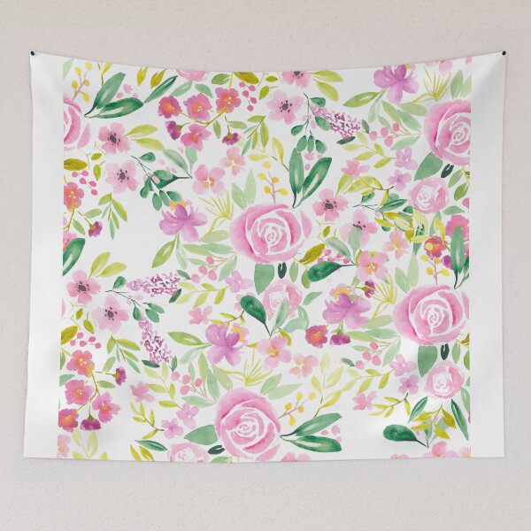 Item preview, Pastel summer floral romantic pattern watercolor designed and sold by GirlyTrend.