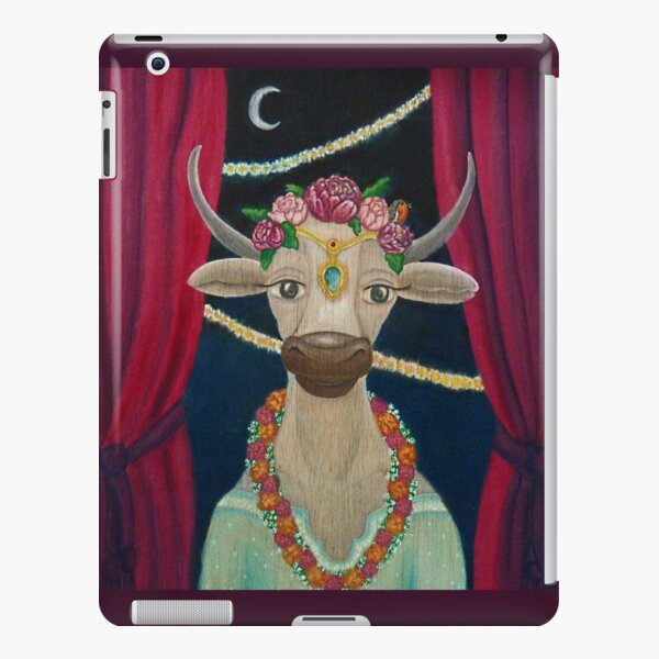Cow Bride with Aquamarine Gemstone Indian Headpiece iPad Snap Case