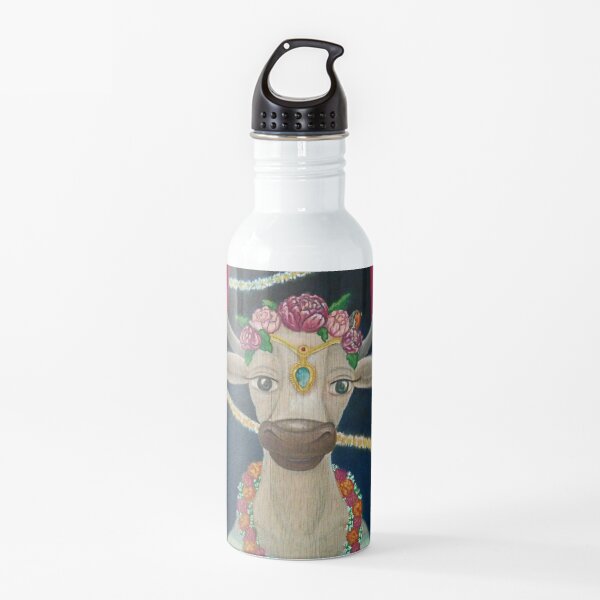 Cow Bride with Aquamarine Gemstone Indian Headpiece Water Bottle