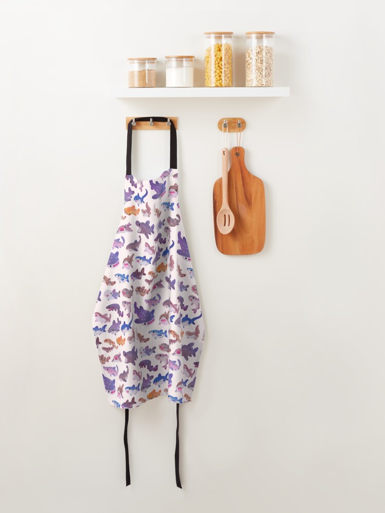 Alternate view of Shark day - pastel Apron