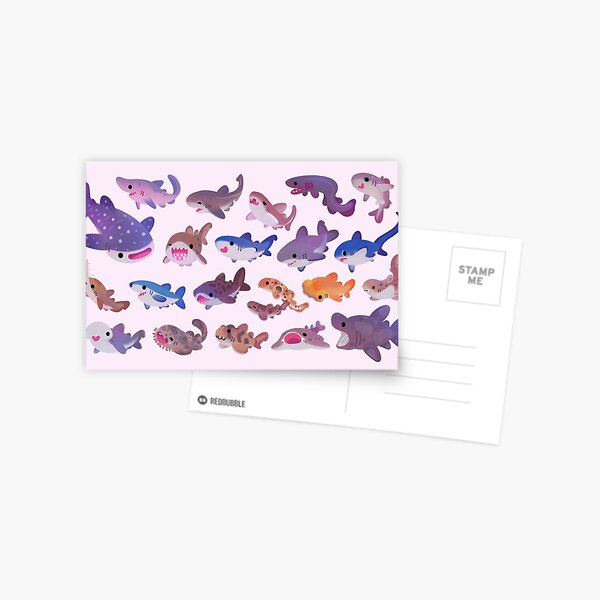 Shark day - pastel Postcard
