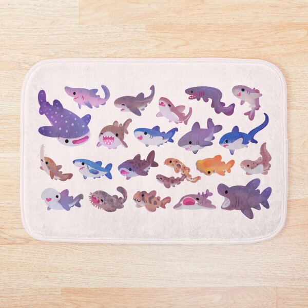 Shark day - pastel Bath Mat