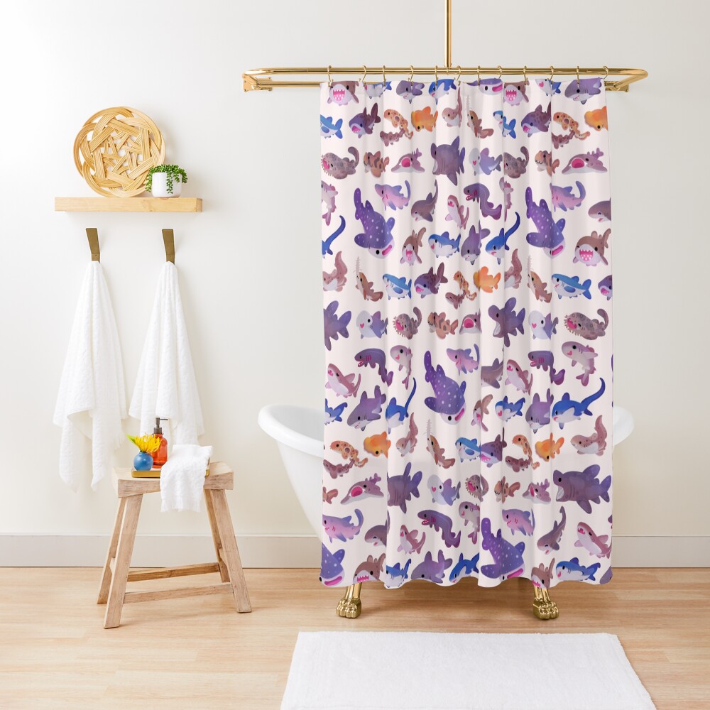 Shark day - pastel Shower Curtain