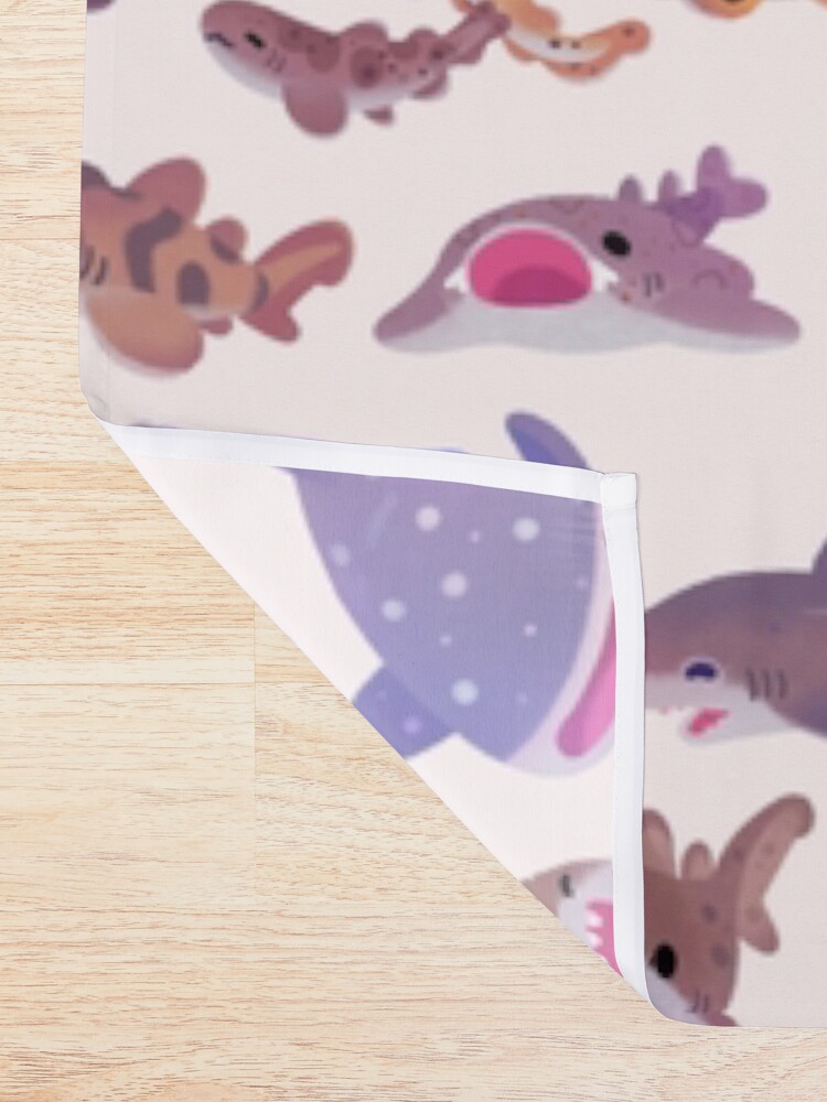 Alternate view of Shark day - pastel Shower Curtain