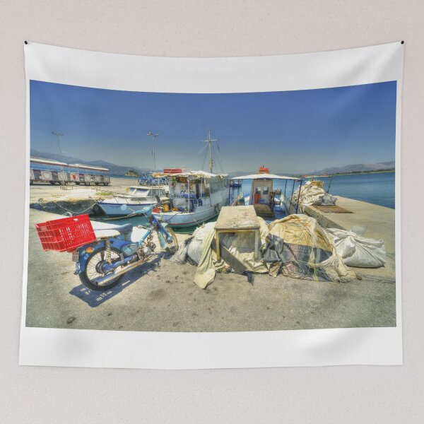 Item preview, Bike and Boats at Nafplion Harbour designed and sold by hawkie.