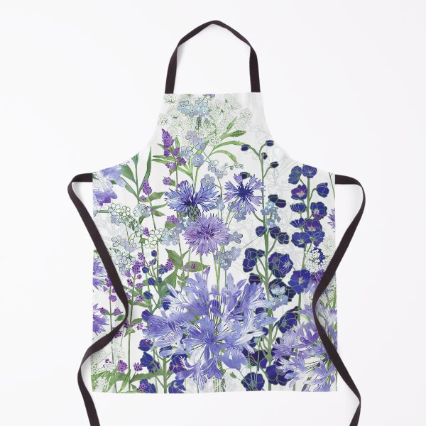 Blue Flower Garden - Agapanthus, Delphiniums, Cornflowers, Catmint, Forget-Me-Nots Apron