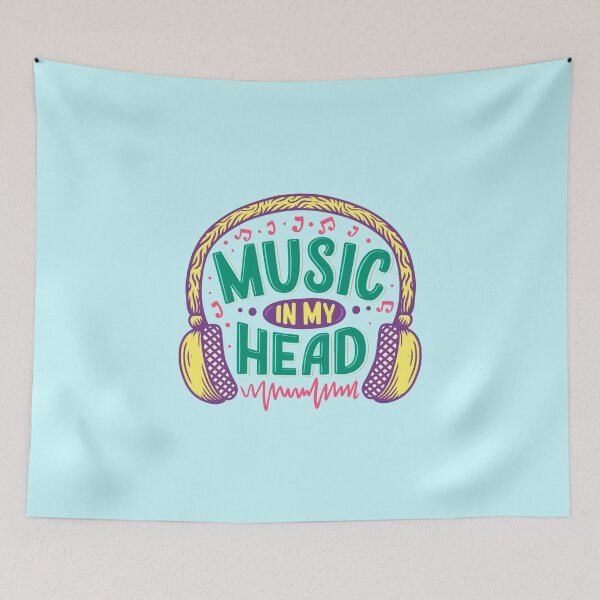 Item preview, Music in my head - Headset Quote designed and sold by Mindy Bubble.