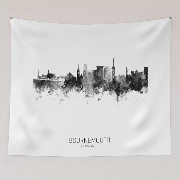 Aperçu de l'œuvre Bournemouth England Skyline créée et vendue par ArtPrints.