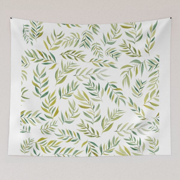 Item preview, tropical leaf pattern greenery watercolor designed and sold by GirlyTrend.