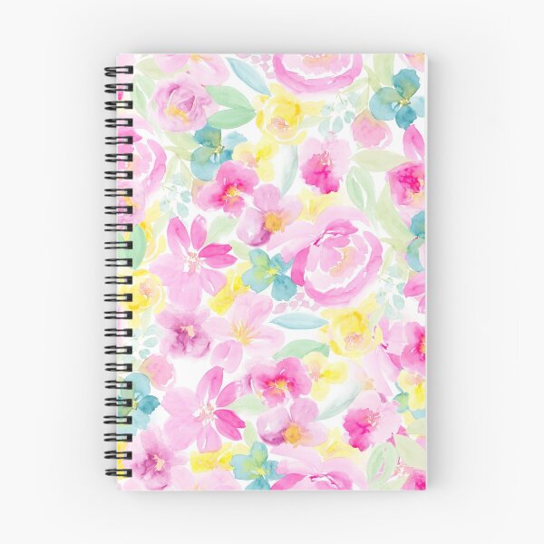 Item preview, modern pastel floral watercolor pattern pink yellow designed and sold by GirlyTrend.