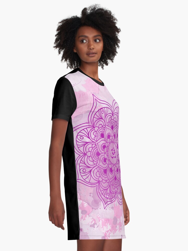 Vista alternativa de Vestido camiseta Purple Mandala watercolor