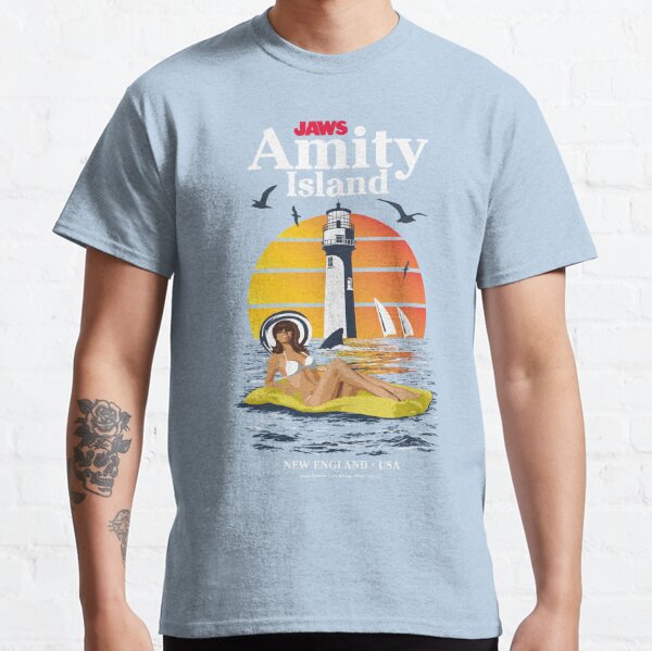 Retro Quints Shark Fishing Amity Island T Shirt-CL – Colamaga