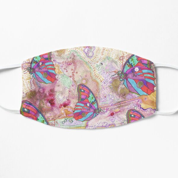 Abstract & Colorful Butterflies Face Mask  Flat Mask