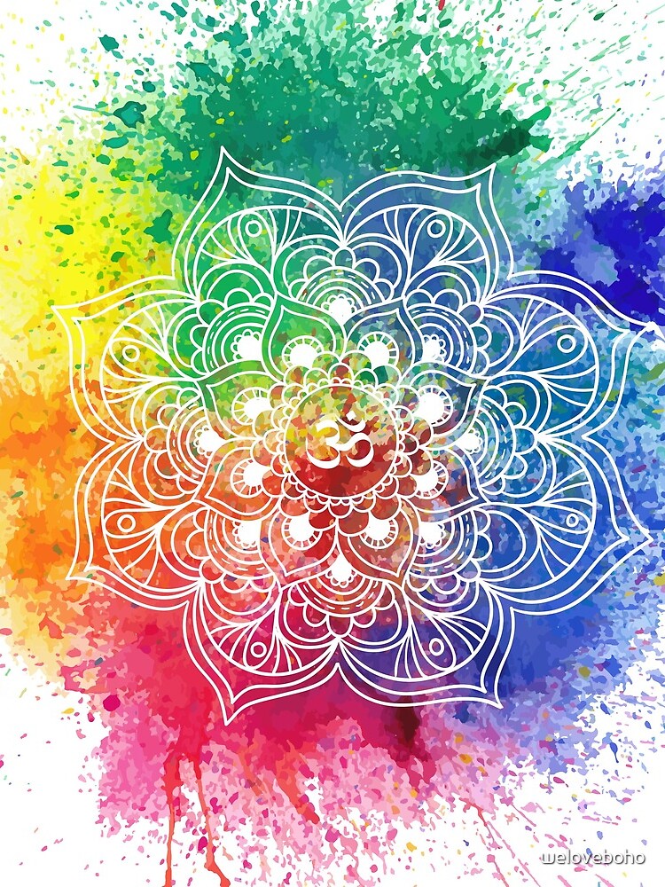 Multicolored Mandala watercolor de weloveboho