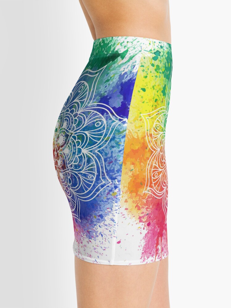 Vista alternativa de Minifalda Multicolored Mandala watercolor
