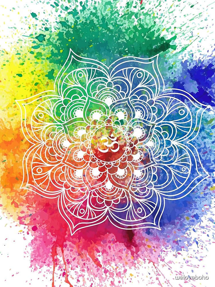 Multicolored Mandala watercolor de weloveboho