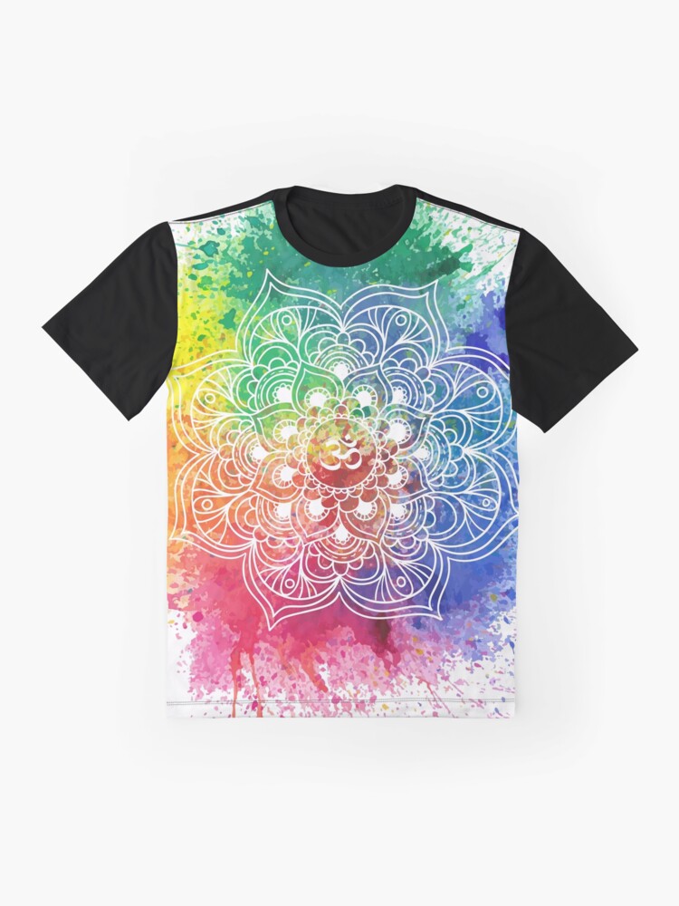 Vista alternativa de Camiseta gráfica Multicolored Mandala watercolor