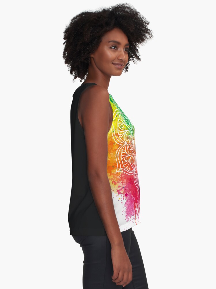 Imagen 2 de 6, Blusa sin mangas con la obra Multicolored Mandala watercolor, diseñada y vendida por weloveboho.