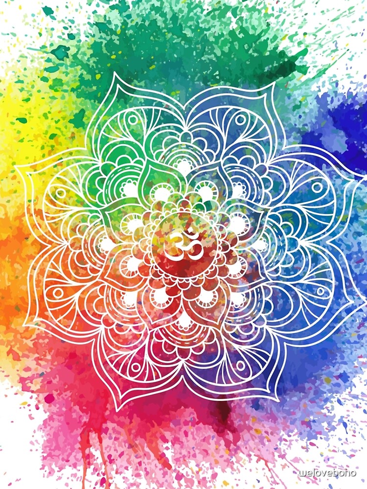 Multicolored Mandala watercolor de weloveboho