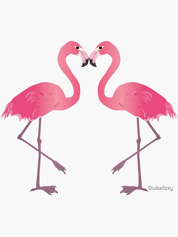 Pink Flamingoes Standing Face to Face Love Flamingo Prints