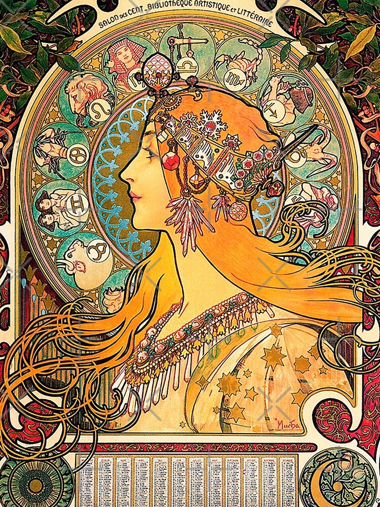 HD. Zodiac (Second version), by Alphonse Mucha (1896) HIGH DEFINITION by mindthecherry