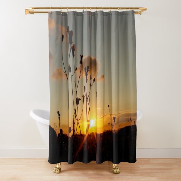 Wildflowers in the sunset Shower Curtain