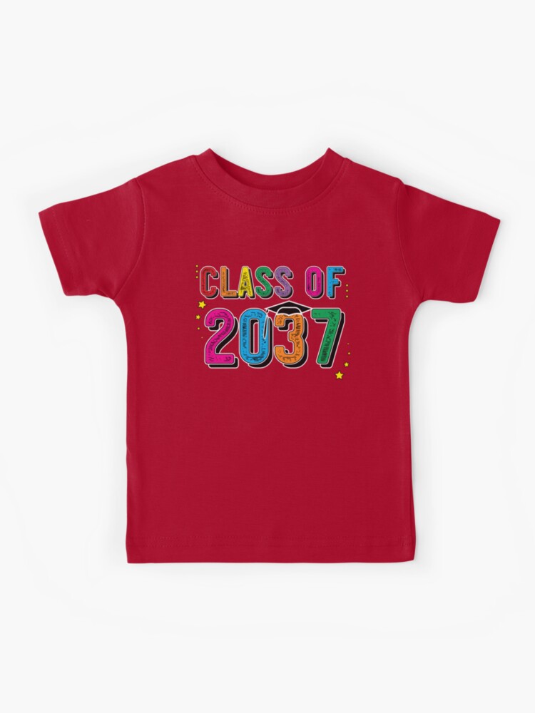 Class Of 2037 Grow With Me Graduation Senior Kids T-Shirt for