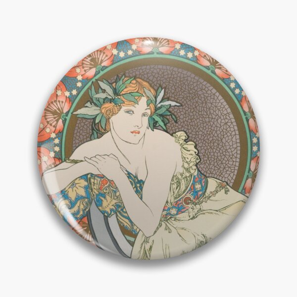 Item preview, HD. Woman with Poppies, by Alphonse Mucha (1898) HIGH DEFINITION (Original colors) designed and sold by MINDTHECHERRY.