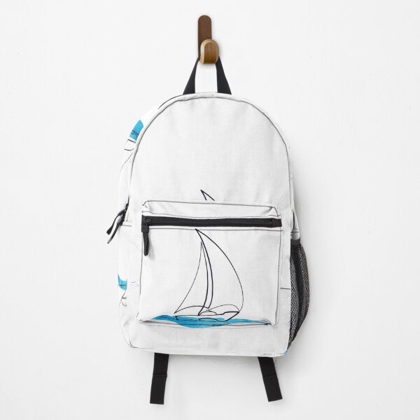 Item preview, Hydro Flask sticker - ocean blue watercolor wave and sailboat | Line art designed and sold by Vane22april.