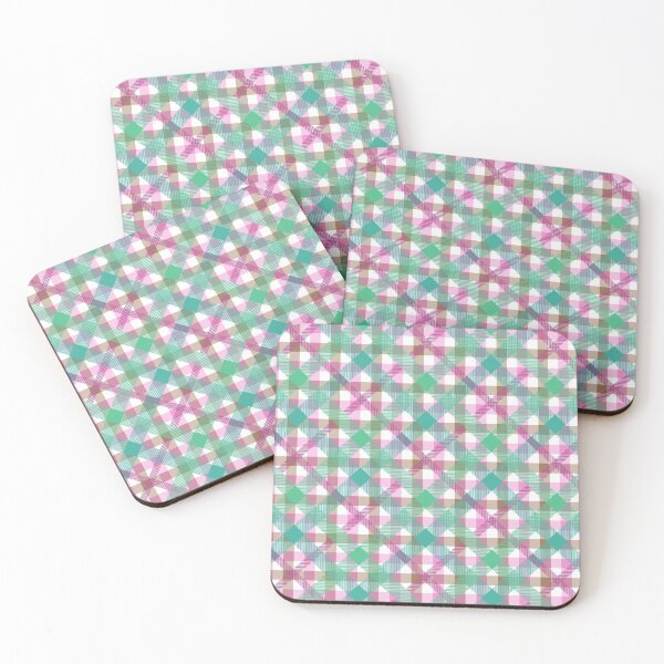 Item preview, Pink and Green Diagonal Checked Tartan Design designed and sold by cgroenewald.