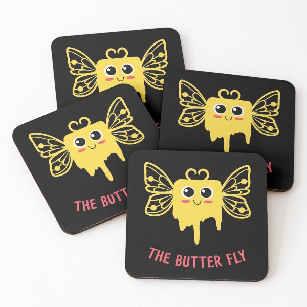 Item preview, funny word games and cute butterfly with butter designed and sold by Catcrea.