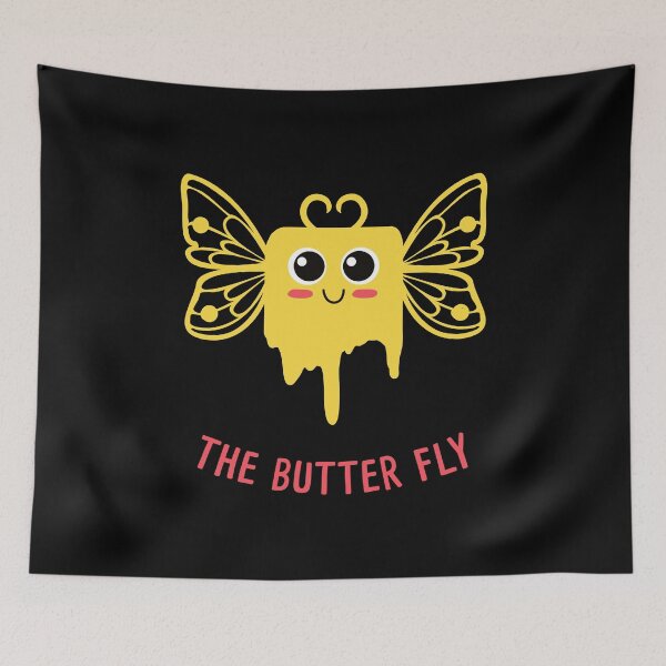 Item preview, funny word games and cute butterfly with butter designed and sold by Catcrea.