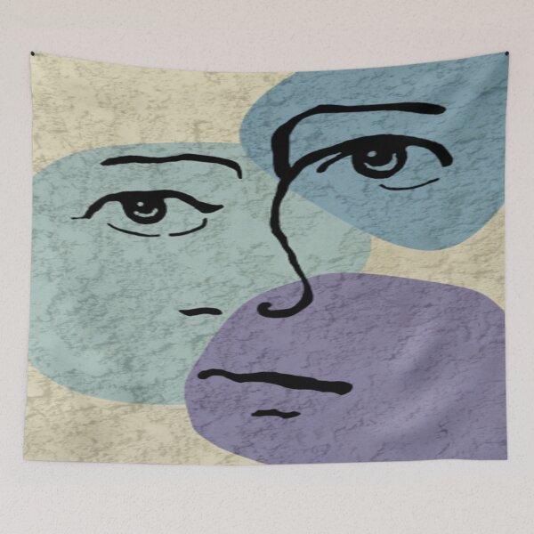 Item preview, Face design on green and yellow background. decorating, interiors designed and sold by jayne0524.