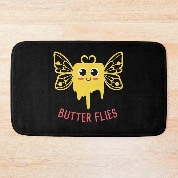 Item preview, funny pun and cute butterfly with butter designed and sold by Catcrea.