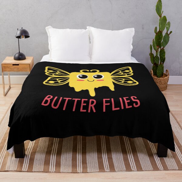 Item preview, funny pun and cute butterfly with butter designed and sold by Catcrea.